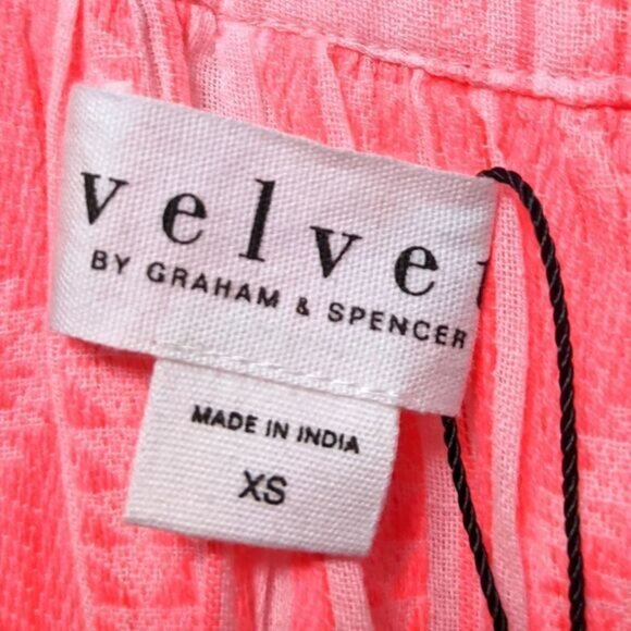 NWT VELVET by Graham & Spencer Sophie Patterned Boho Puff Sleeve Dress XS - Picture 4 of 7